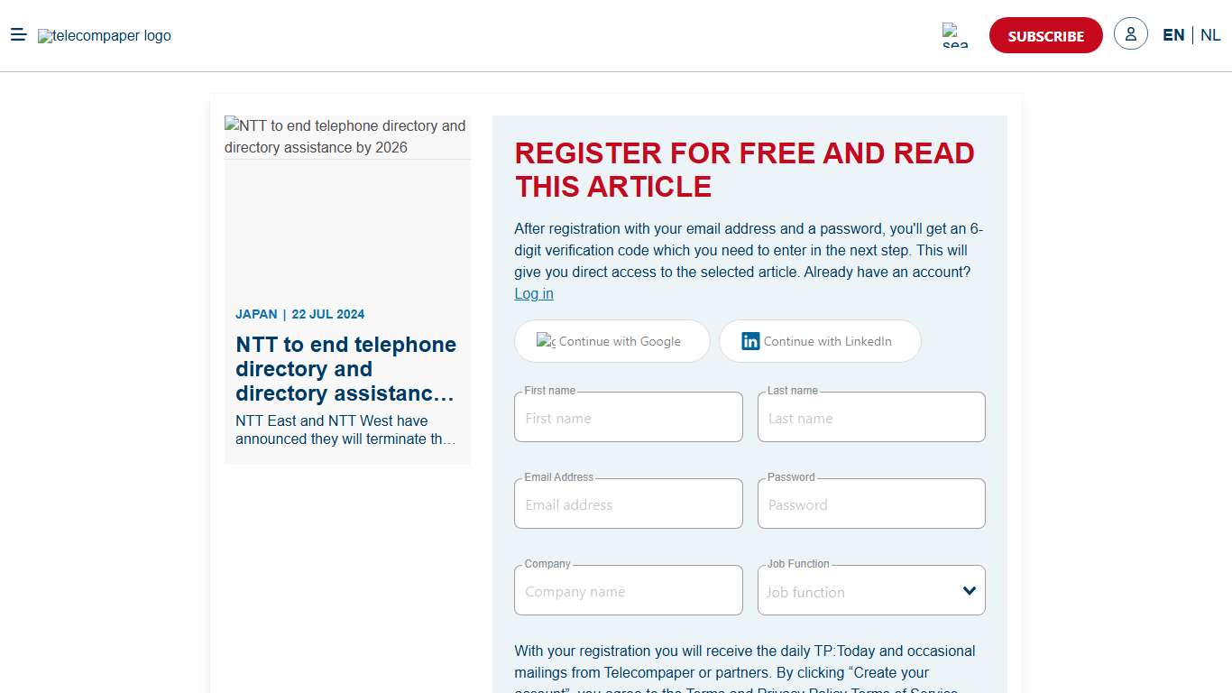 NTT to end telephone directory and directory assistance by 2026 - Telecompaper