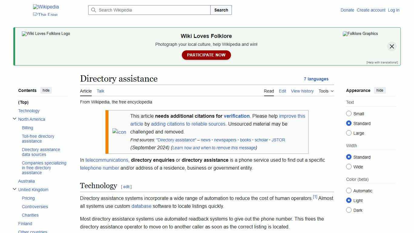 Directory assistance - Wikipedia